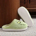 Christmas bestsellers Green furry monster slippers autumn and winter home slippers men's and women's soft-soled furry shoes Gift