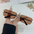 Fashion Rimless Sunglasses Men Women Populare Frameless Sun Glasses Male Female Classic Small Square Summer Traveling Shades