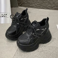 10CM Height Increasing Women's Chunky Sneakers Lace Up Platform Casual Shoes Zapatillas De Mujer Size 34-39 Zapatos De Mujer