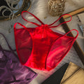 Women's Panties Sheer Mesh Thin Side Strap Small Bow Low Waist Breathable See Ladies Panties Sexy Lingerie Comfortable Plus Size