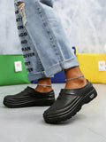 Women's All-Season Casual Simple Everyday Solid Color Eva One-Piece Flat Slip-On Loafers with Closed Toe, Anti-Kick, Anti-Splash Fishing Shoes, Beach Shoes
