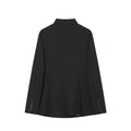Women Stand Mandarin Collar Multi Button Front Blazer Long Sleeve Flap Pockets Slim Fit Solid Color Office Casual Suit Jacket
