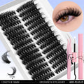 GROINNEYA DIY Eyelashes Lashes Clusters Kit Mix Wispy Individual Lashes Extensions Clusters Lashes Lash Bond & Seal Makeup
