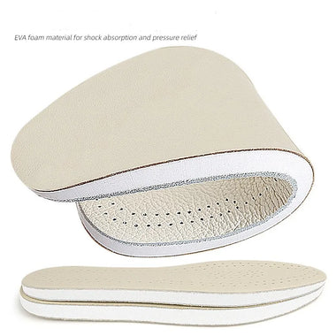 Women Shoe Leather Insoles Men Orthopedic Insoles O-leg Double-sided Leather Shoe Insoles Men Women Cowhide Breathable Shock-absorbing And Pressure-relieving