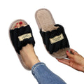 Homewear Shoes Stripe Furry Slippers Fluffy Non-Slip Home Thermal Slippers Thicken Warm Casual Winter Indoor Slippers