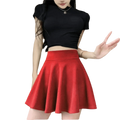 Comfortable Polyester Pleated Skirt Elastic Casual Mini Skirt Half Skirt Spring Summer