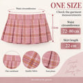 Women's Plaid Pleated Mini Skirt with Elastic Waistband One Size 22 cm Short A-Line Polyester Skirt for Cosplay Parties