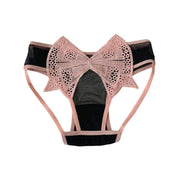 Women's Sexy Lingerie See-Through Breathable Butterfly Knot Panties Seamless Solid Color Lace Underwear Hollow Out Knotted Desig
