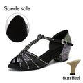 SWDZM Girls Latin Dance Shoes Tango Ballroom Shoes Ladies Girls Salsa Sandals Soft Sole Dancing Shoes for Women Dance Shoes
