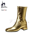 Ankle Boots Boots Woman Hot Sale New Ankle Boots For Woman 4CM Chunk Heel Square Toe Side Zip Casual Short Boots Nightclub Fashion Versatile Lady Shoes