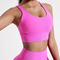 Women sport Bra Gym Solid Color Women Cross back Fitness sport Bra High strength Tight Top Comprehensive Training Gym Yoga Underwear With Chest Pad