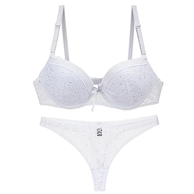 2024 New Sexy Lace Rhinestone Bras Set For Women Plus Szie Lingerie 34/75 36/80 38/85 40/90 42/95 BCDE Cup Underwear