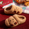 ZUOFU Unisex Cute Croissant Plush Slippers Autumn Winter Non-Slip TRP Fluffy Indoor Cotton Slippers Open & Closed Back Available