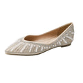 Women Ballet Flat Wedding Women Sparkly Rhinestone Flat Shoes 2026 New Pointed Toe Slip On Comfortable Ballet Flats For Wedding Party And Daily Wear