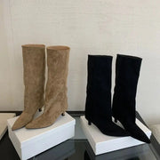 2026 Trend Designer Retro Stilettos Women's Modern Boots New Autumn and Winter Pointed Over-the-knee Slim Shoes Zapatos De Mujer