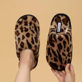Leopard Print Furry Fur Slippers for Women Soft Sole Non Slip Winter 2026 couple Slippers Women Faux Fur Comfortable Plush Shoes