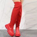 Women's oversized long boots European and American new knee high round toe boots Children's thick soled boots