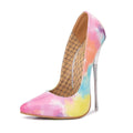 Sexy Steel Pipe Dance Red Black Shoes For Woman 16cm Metal High Thin Heels Pointed Toe Stiletto Wedding Patent Leather Pumps