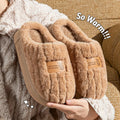 Winter Warm Slippers Women Men Fluffy Plush Home Shoes Cushion Midsole Anti-Slip Flexible Sole Thermal Indoor Bedroom Mules