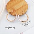Korean Style Contracted Heart Pearl Earrings For Women Sweet Flower Zircon Geometric Pendant Earring Girl Party Jewelry Gift
