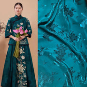 Pajamas Silky Sewing Fabric Chinese Style Peacock Pattern Rayon Jacquard Fabric By The Meter Pajamas Clothing for Sewing Thin Plain Smooth Satin Cloth Silky