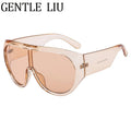 Women Sunglasses Y2K Oversized Shield Mask Sunglasses Women Futuristic Visor One-Piece Steampunk Big Frame Goggles Punk Shades Windproof Eyewear