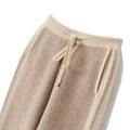 Pants Merino Wool Knit Autumn Winter Woman's Pants Fashion Pencil Pants 100% Merino Wool Knit Long Trouser Elastic Mid-Waist Patchwrok Full Length Pant