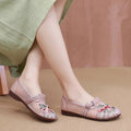 Women Traditional Chinese Knot Embroidered Flat Loafers Soft Non Slip Canvas Walking Shoes For Summer Daily Wear