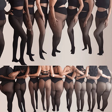 2026 New One Seam Fleece Lined Tights Sexy Black Shaping Thermal Leggings Translucent Pantyhose Sheer Fleece Leggings Plus Size
