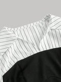 Women's Fashion Striped Spliced Lapel Shirt Elegant Fashion Style Business Casual Office Wear