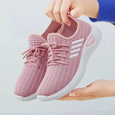 2025Breathable Lace-up Running Shoes For Women Air Lightweight Air Mesh Outdoor Sports Training Shoes Cushion Athletic Sneakers