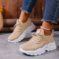 Women’s stylish, breathable, knitted sports shoes for spring and autumn. Casual, lightweight, soft-soled walking shoes
