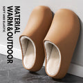 New Winter Waterproof Warm Cotton Slippers Women Men Thick Sole Indoor House Shoes Non-Slip EVA Plush Fuzzy Couple Footwear