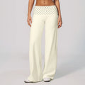 Women Yoga Pants Striped Flare Fashion Polka Dot And Striped Wide Leg Pants For Women Fold Over Waist Bell-bottoms Flare Yoga Pants Push Up Workout Leggings
