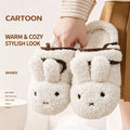 Cute Bunny Plush Slippers Women 2026 Winter Warm Rebound Soft Sole House Shoes Indoor Fuzzy Non-Slip Comfortable Home Footwear