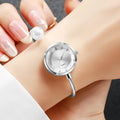4pcs Elegant Pearls Women Watch Jewelry Set Fashion Opening-cuff Bangle Ladies Quartz Wristwatches Relogio Feminino（Without Box）