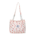 Casual Large Capacity Tote Bag Zipper Lightweight Shoulder Bag Cherry-print Handbag Girls