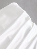 White Pleated Fishtail Skirt