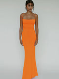 Hugcitar Summer Solid Sleeveless Backless Elegant Sexy Bodycon Y2K Maxi Prom Dress Women Clothes Birthday Party Casual Y2K