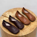 Women's Shoes  Vintage Round Toe Ballet Women's Flats Retro Soft Pu Leather Loafers Woman Casual Slip on Moccasion Shoes
