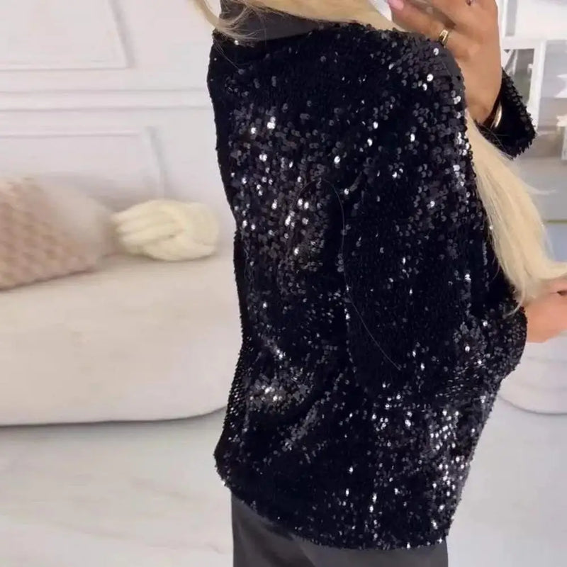 2025 New Women's Sequin Blazer Jackets Clothing Long Sleeve Elegant Jacket Autumn/Winter Collection Female Outerwear