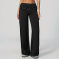 Women Yoga Pants Striped Flare Fashion Polka Dot And Striped Wide Leg Pants For Women Fold Over Waist Bell-bottoms Flare Yoga Pants Push Up Workout Leggings