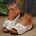 Large Size Women's Roman Style Hollow Out Lightweight Slip-On Shoes Sewing Line Cross-Border Platform Slippers