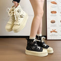 Women High Top Canvas Sneakers 5CM Height Increasing Lace Up Shoes Ladies Casual Fashion Streetwear Zapatillas De Mujer Size 40