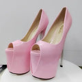 Summer Open Toe Platforms Stilettos 22cm Thin High Heels Ladies Shoes Woman Catwalk Shows Pole Dance Pumps Plus Size 47 48 49 50