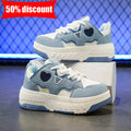 Children Roller Skates Fashionable Casual Boys Lace Up Leather Breathable Four Wheeled Shoes Girls Outdoor Dual-use Board Shoes