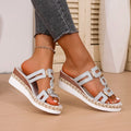 Large Size Roman Style Women's Sandals Open Toe Beach Slippers Summer Wedges Comfortable Outdoor Slip-On Shoes for Women
