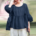 ZANZEA Elegant Lace Stitching Blouse 2024 Summer Chic Lantern 3/4 Sleeve Pleated Shirt Women Chemise Casual Loose Tops Oversiezd
