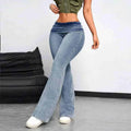 Y2k Jeans For Woman Vintage Denim Trousers High Waist Flared Stretch Fabric Slim Fit Booty Lifting Tummy Control Pants