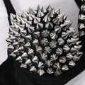 Women Steampunk Spiked Studded Wireless Bra Gothic Punk Sexy Lingerie Crop Top Metal Rivets Club Party Streetwear